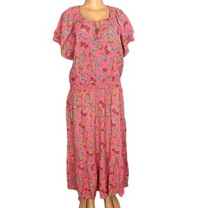 Destination 365  Multicolor Floral Pink Maxi Dress